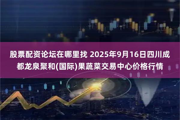 股票配资论坛在哪里找 2025年9月16日四川成都龙泉聚和(国际)果蔬菜交易中心价格行情